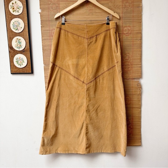 St. John's Bay Dresses & Skirts - Vintage Western Tan Corduroy Aline Maxi Skirt Large